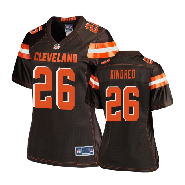Women Cleveland Browns #26 Derrick Kindred Brown Pro Line Player Jersey
