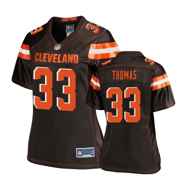 Women Cleveland Browns #33 Simeon Thomas Brown Pro Line Player Jersey Women Cleveland Browns #33 Simeon Thomas Brown Pro Line Player Jersey
