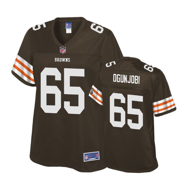 Women Cleveland Browns #65 Larry Ogunjobi Brown Player Historic Logo Jersey Women Cleveland Browns #65 Larry Ogunjobi Brown Player Historic Logo Jersey