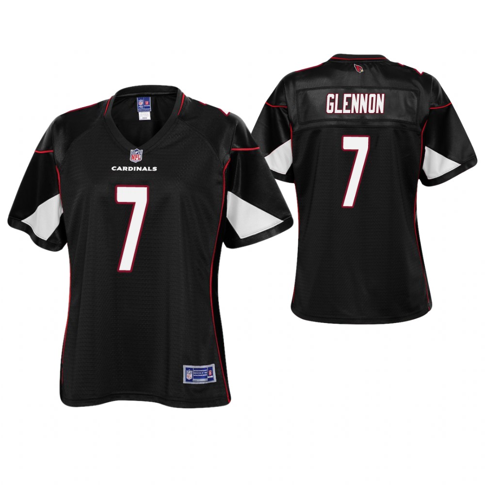 Women Arizona Cardinals #7 Mike Glennon Black Pro Line Player Jersey
