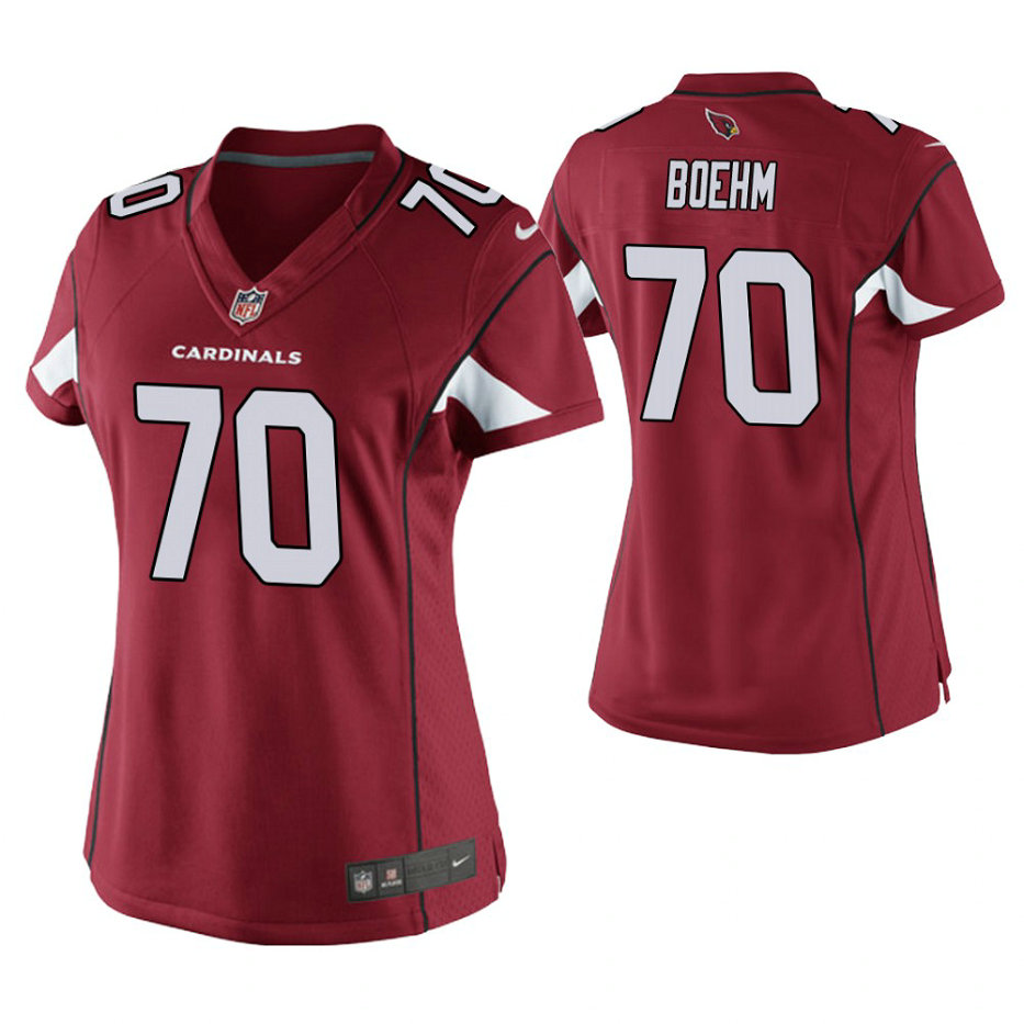Women Arizona Cardinals #70 Evan Boehm Cardinal Game Jersey