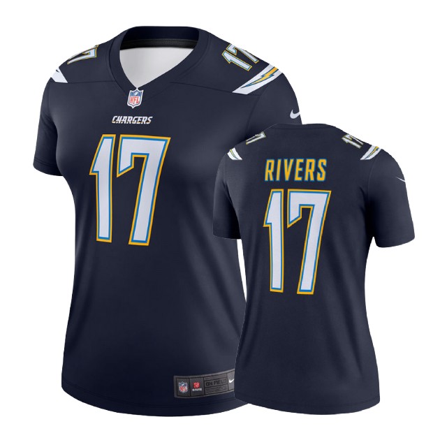 Women Los Angeles Chargers #17 Philip Rivers Navy Legend Jersey
