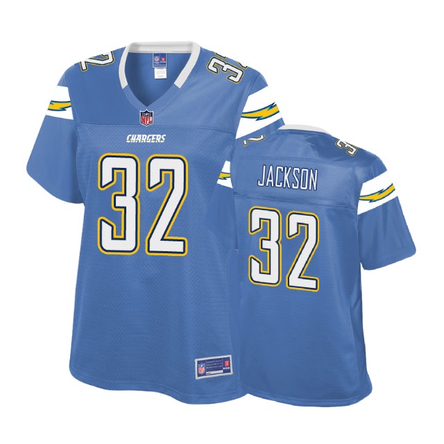 Women Los Angeles Chargers #32 Justin Jackson Powder Blue Pro Line Player Jersey