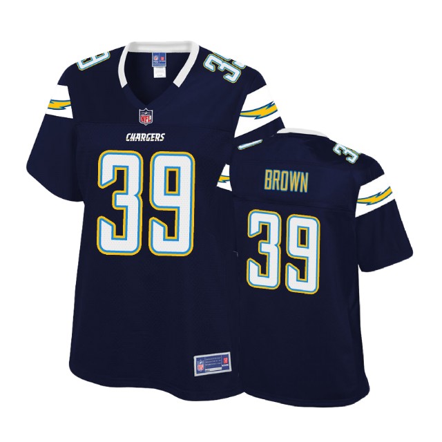 Women Los Angeles Chargers #39 Tony Brown Navy Player Pro Line Jersey