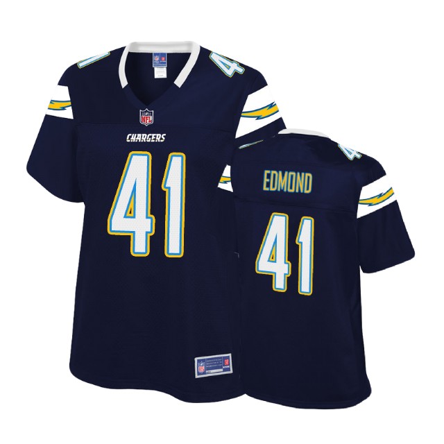 Women Los Angeles Chargers #41 Marcus Edmond Navy Player Pro Line Jersey
