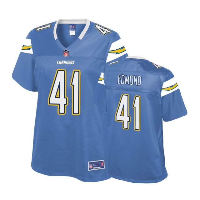 Women Los Angeles Chargers #41 Marcus Edmond Powder Blue Pro Line Player Jersey