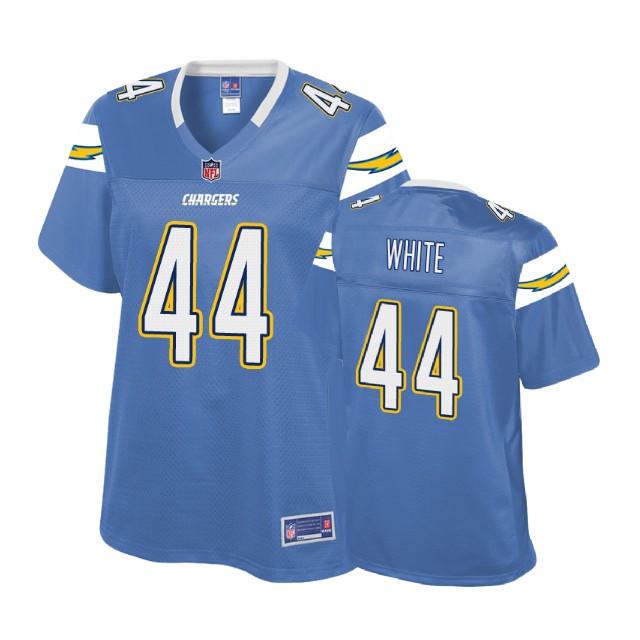 Women Los Angeles Chargers #44 Kyzir White Powder Blue Pro Line Player Jersey