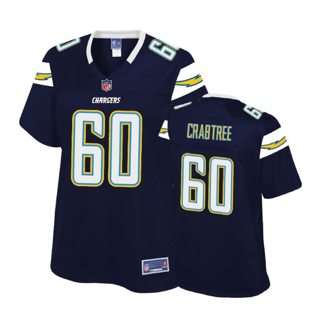 Women Los Angeles Chargers #60 Zachary Crabtree Navy Player Pro Line Jersey