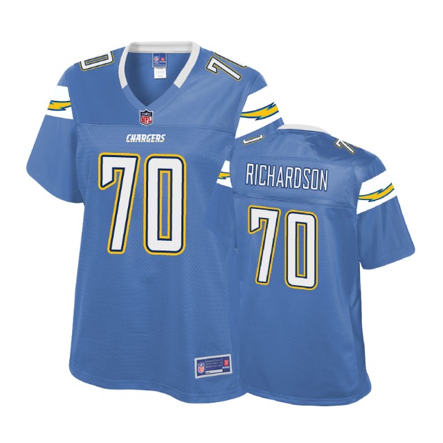 Women Los Angeles Chargers #70 Steven Richardson Powder Blue Pro Line Player Jersey