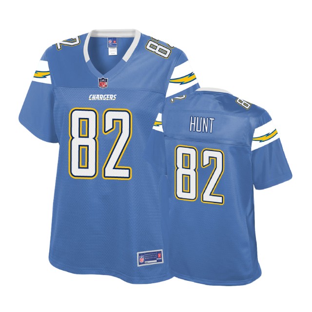 Women Los Angeles Chargers #82 Cole Hunt Powder Blue Pro Line Player Jersey