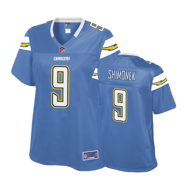 Women Los Angeles Chargers #9 Nic Shimonek Powder Blue Pro Line Player Jersey