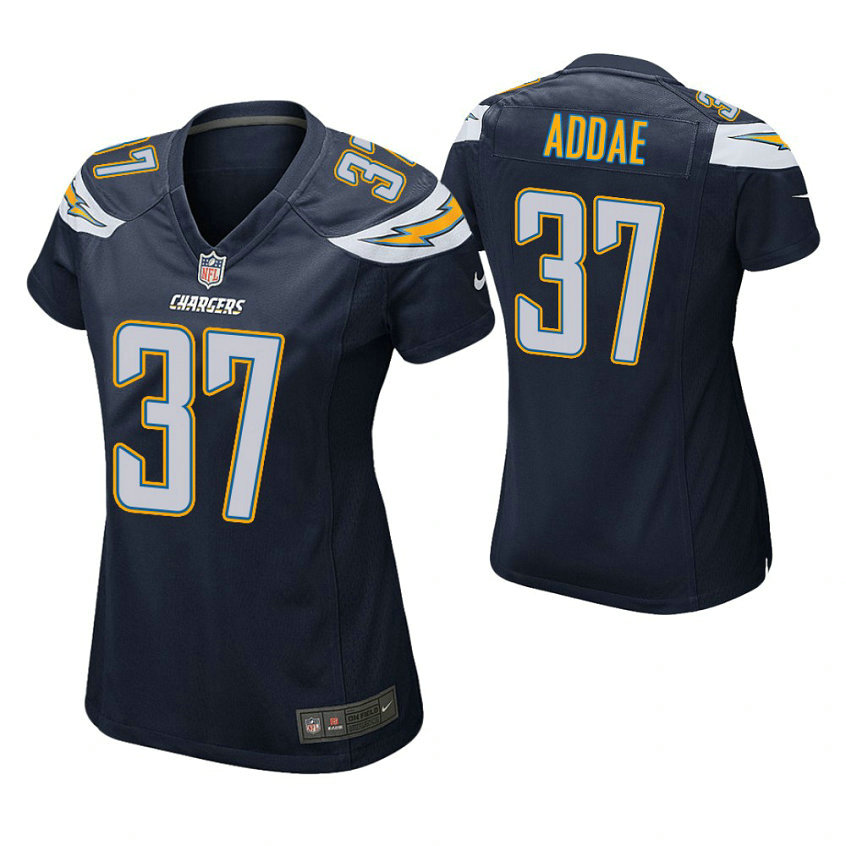Women Los Angeles Chargers #37 Jahleel Addae Navy Game Jersey