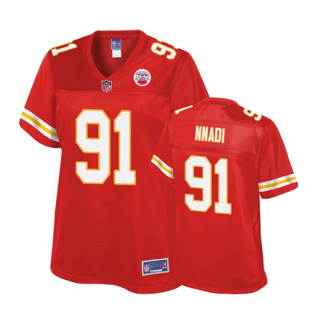 Women Kansas City Chiefs #91 Derrick Nnadi Red Pro Line Player Jersey