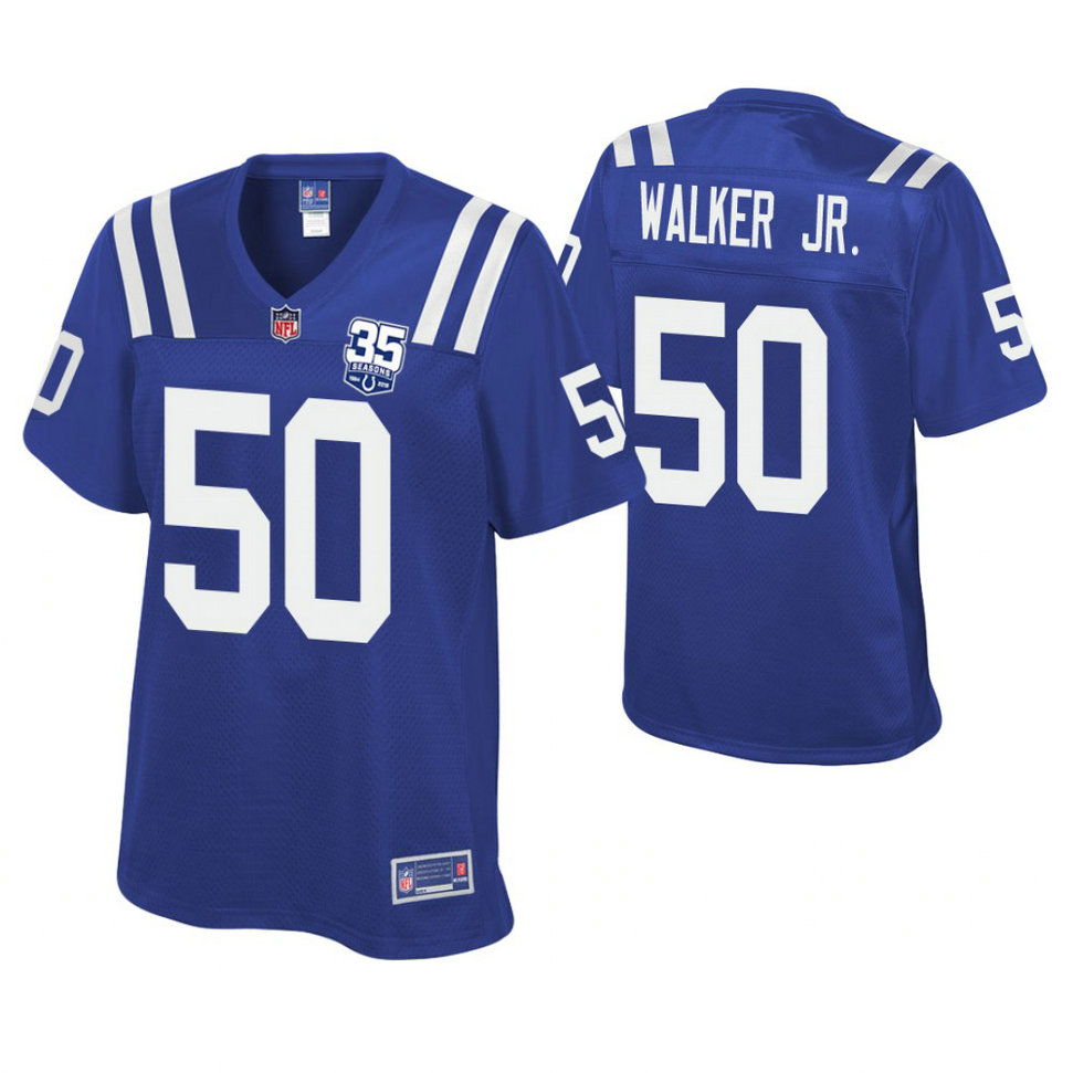 Women Indianapolis Colts #50 Anthony Walker Jr. Royal 35th Anniversary Game Jersey Women Indianapolis Colts #50 Anthony Walker Jr. Royal 35th Anniversary Game Jersey