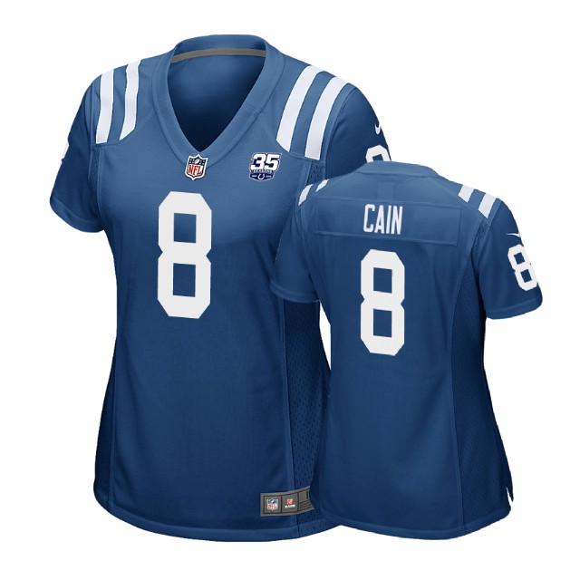 Women Indianapolis Colts #8 Deon Cain 35th Anniversary Game Royal Jersey Women Indianapolis Colts #8 Deon Cain 35th Anniversary Game Royal Jersey