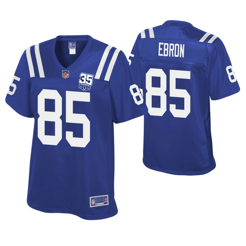 Women Indianapolis Colts #85 Eric Ebron Royal 35th Anniversary Game Jersey