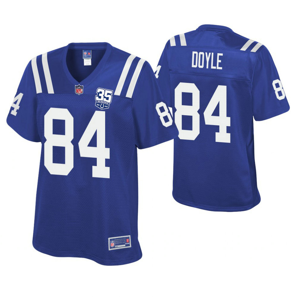 Women Indianapolis Colts #84 Jack Doyle Royal 35th Anniversary Game Jersey