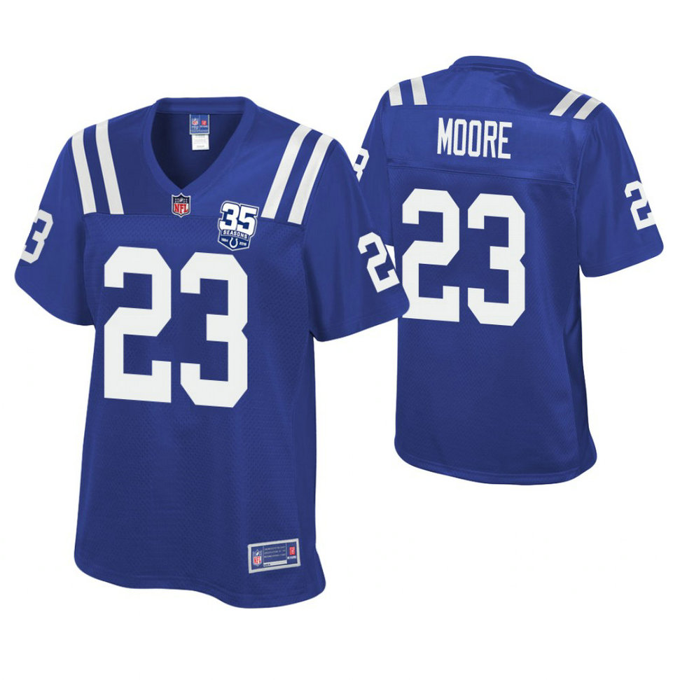 Women Indianapolis Colts #23 Kenny Moore Royal 35th Anniversary Game Jersey Women Indianapolis Colts #23 Kenny Moore Royal 35th Anniversary Game Jersey