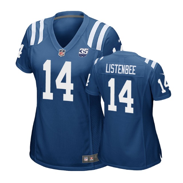 Women Indianapolis Colts #14 Kolby Listenbee 35th Anniversary Game Royal Jersey Women Indianapolis Colts #14 Kolby Listenbee 35th Anniversary Game Royal Jersey