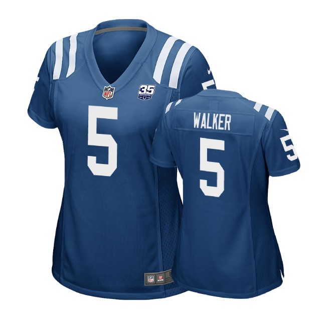Women Indianapolis Colts #5 Phillip Walker 35th Anniversary Game Royal Jersey Women Indianapolis Colts #5 Phillip Walker 35th Anniversary Game Royal Jersey