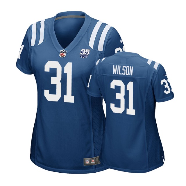 Women Indianapolis Colts #31 Quincy Wilson 35th Anniversary Game Royal Jersey