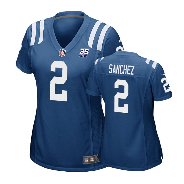 Women Indianapolis Colts #2 Rigoberto Sanchez 35th Anniversary Game Royal Jersey Women Indianapolis Colts #2 Rigoberto Sanchez 35th Anniversary Game Royal Jersey