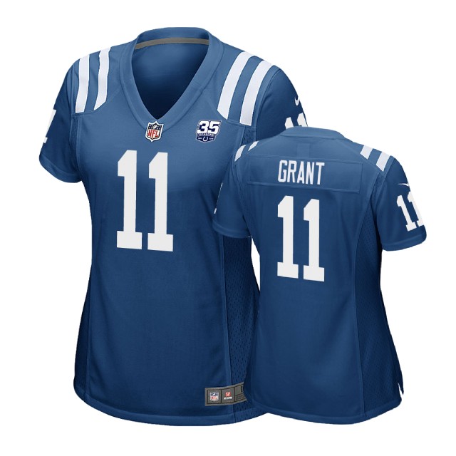 Women Indianapolis Colts #11 Ryan Grant 35th Anniversary Game Royal Jersey