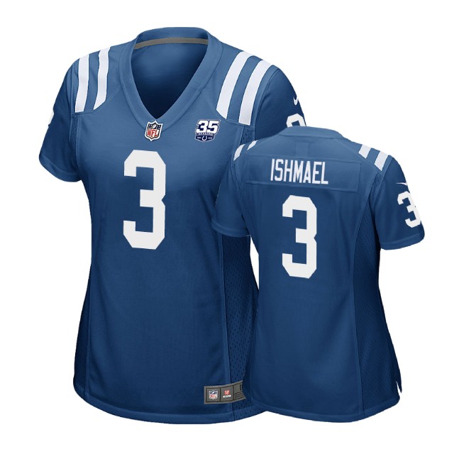Women Indianapolis Colts #3 Steve Ishmael 35th Anniversary Game Royal Jersey Women Indianapolis Colts #3 Steve Ishmael 35th Anniversary Game Royal Jersey