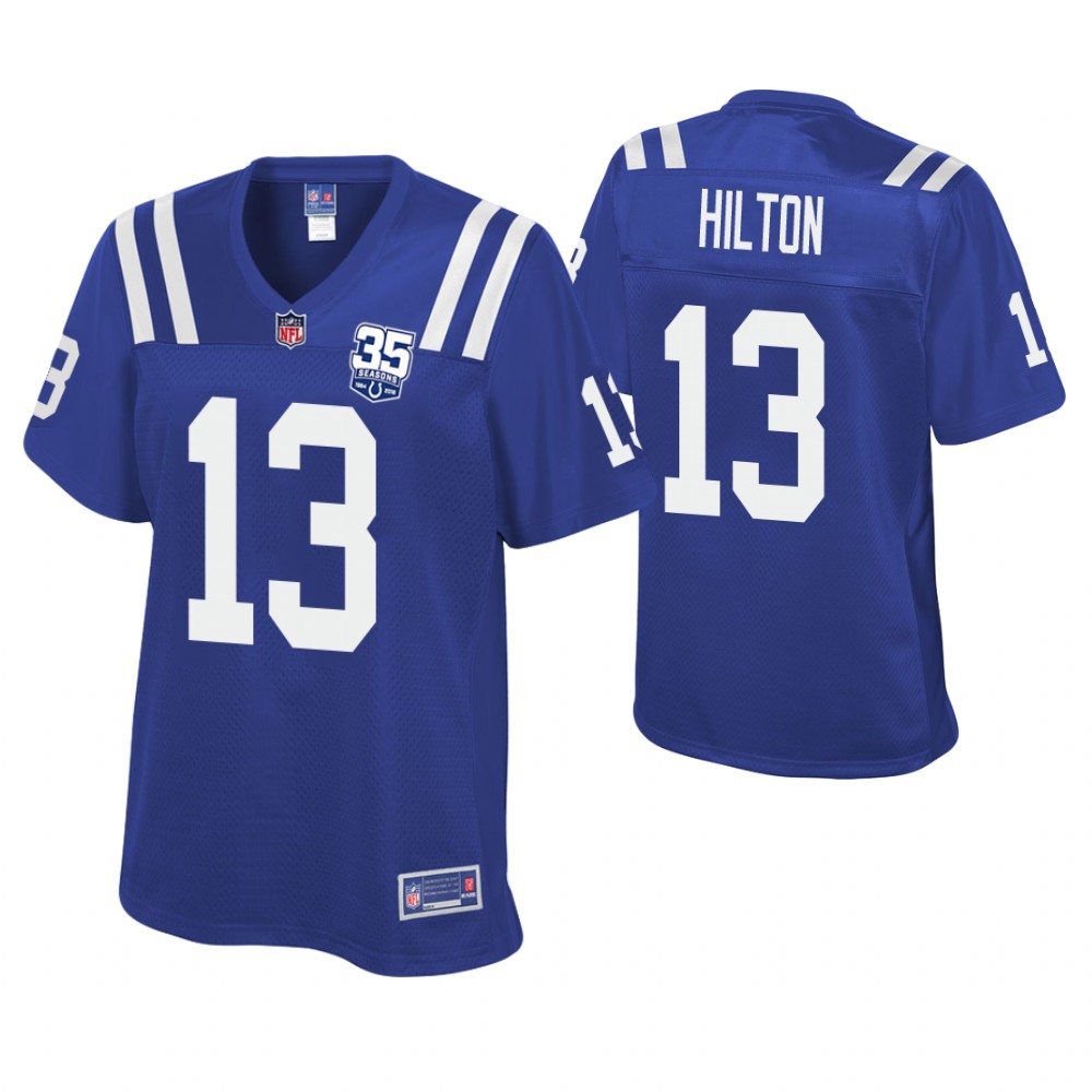 Women Indianapolis Colts #13 T. Y. Hilton Royal 35th Anniversary Game Jersey