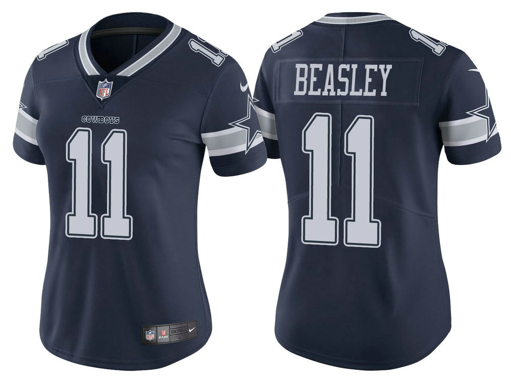 Women Dallas Cowboys #11 Cole Beasley Navy Vapor Untouchable Limited Jersey