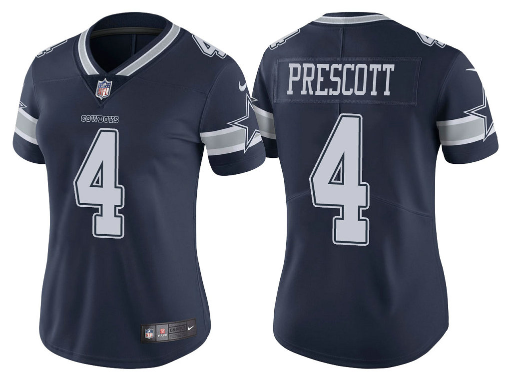 Women Dallas Cowboys #4 Dak Prescott Navy Vapor Untouchable Limited Jersey Women Dallas Cowboys #4 Dak Prescott Navy Vapor Untouchable Limited Jersey