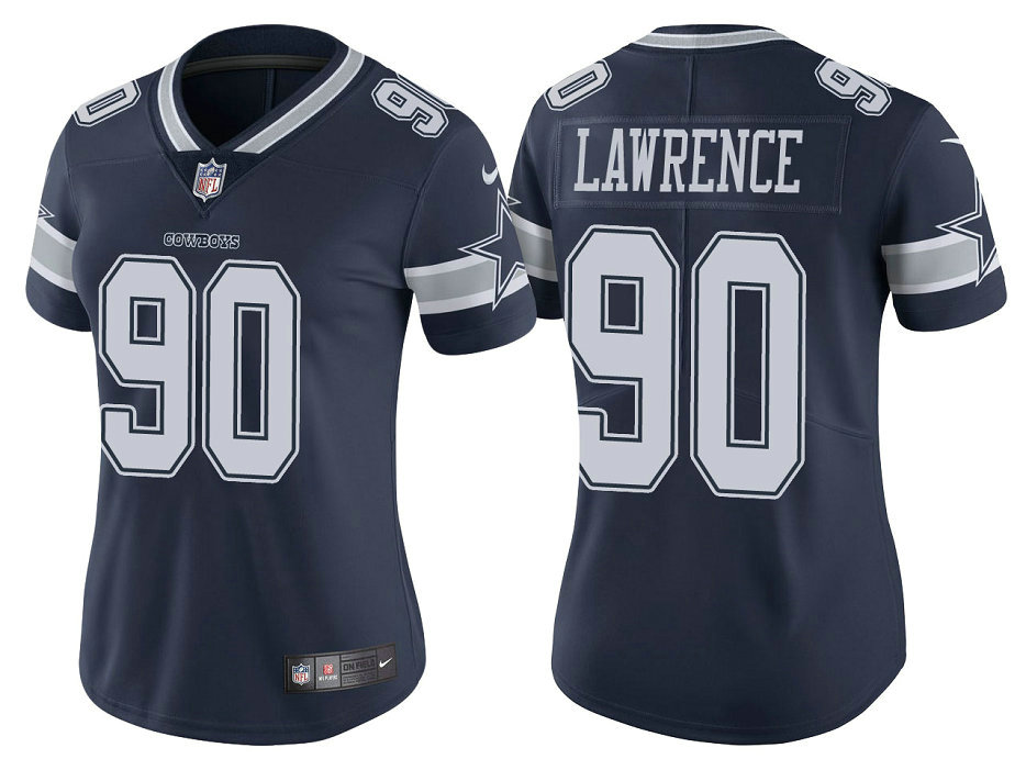 Women Dallas Cowboys #90 Demarcus Lawrence Navy Vapor Untouchable Limited Jersey