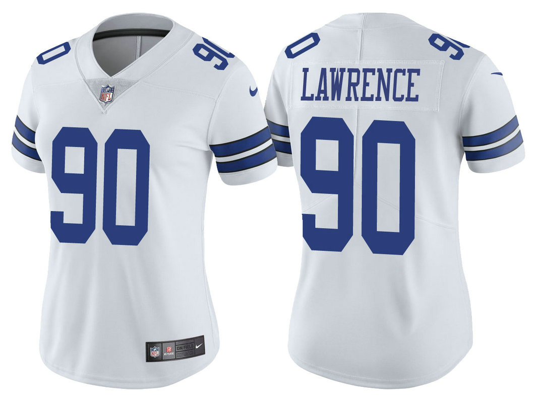 Women Dallas Cowboys #90 Demarcus Lawrence White Vapor Untouchable Limited Jersey