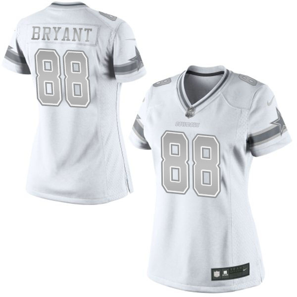 Women Dallas Cowboys #88 Dez Bryant White Platinum Limited Jersey Women Dallas Cowboys #88 Dez Bryant White Platinum Limited Jersey