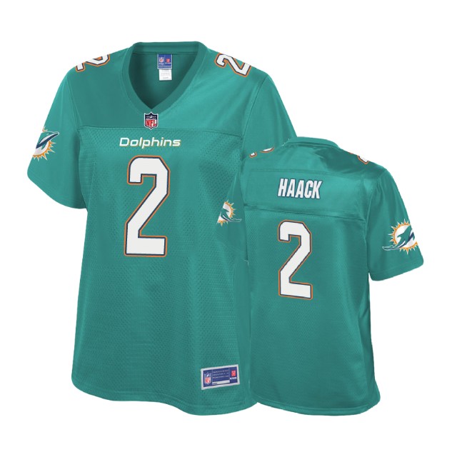 Women Miami Dolphins #2 Matt Haack Aqua Pro Line Player Jersey