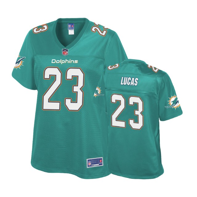 Women Miami Dolphins #23 Jordan Lucas Aqua Pro Line Player Jersey Women Miami Dolphins #23 Jordan Lucas Aqua Pro Line Player Jersey