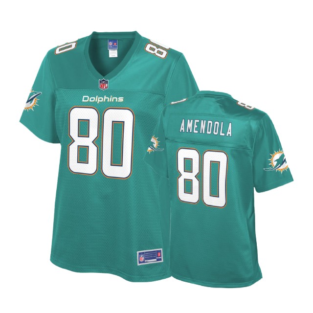 Women Miami Dolphins #80 Danny Amendola Aqua Pro Line Player Jersey