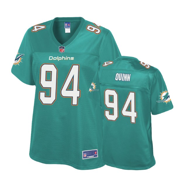 Women Miami Dolphins #94 Robert Quinn Aqua Pro Line Player Jersey