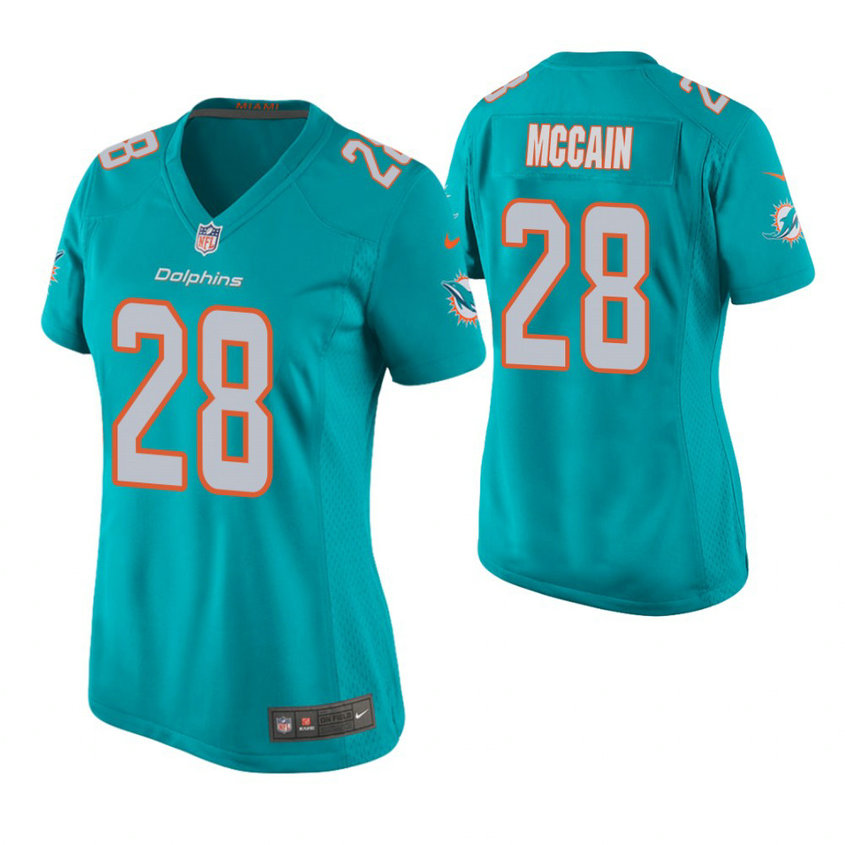 Women Miami Dolphins #28 Bobby McCain Aqua Game Jersey Women Miami Dolphins #28 Bobby McCain Aqua Game Jersey