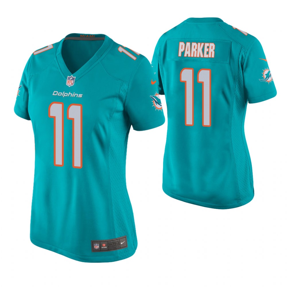 Women Miami Dolphins #11 DeVante Parker Aqua Game Jersey