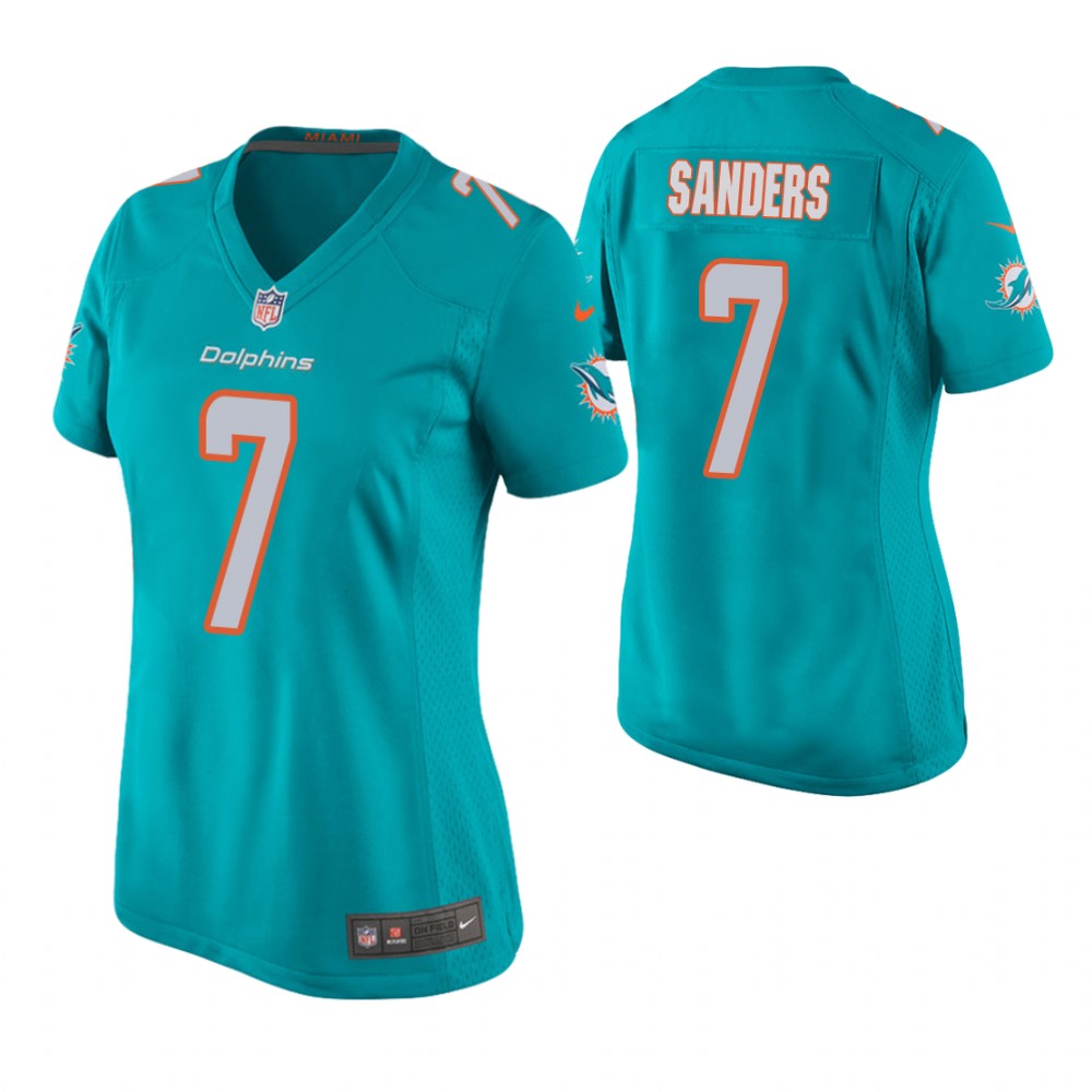 Women Miami Dolphins #7 Jason Sanders Aqua Game Jersey Women Miami Dolphins #7 Jason Sanders Aqua Game Jersey