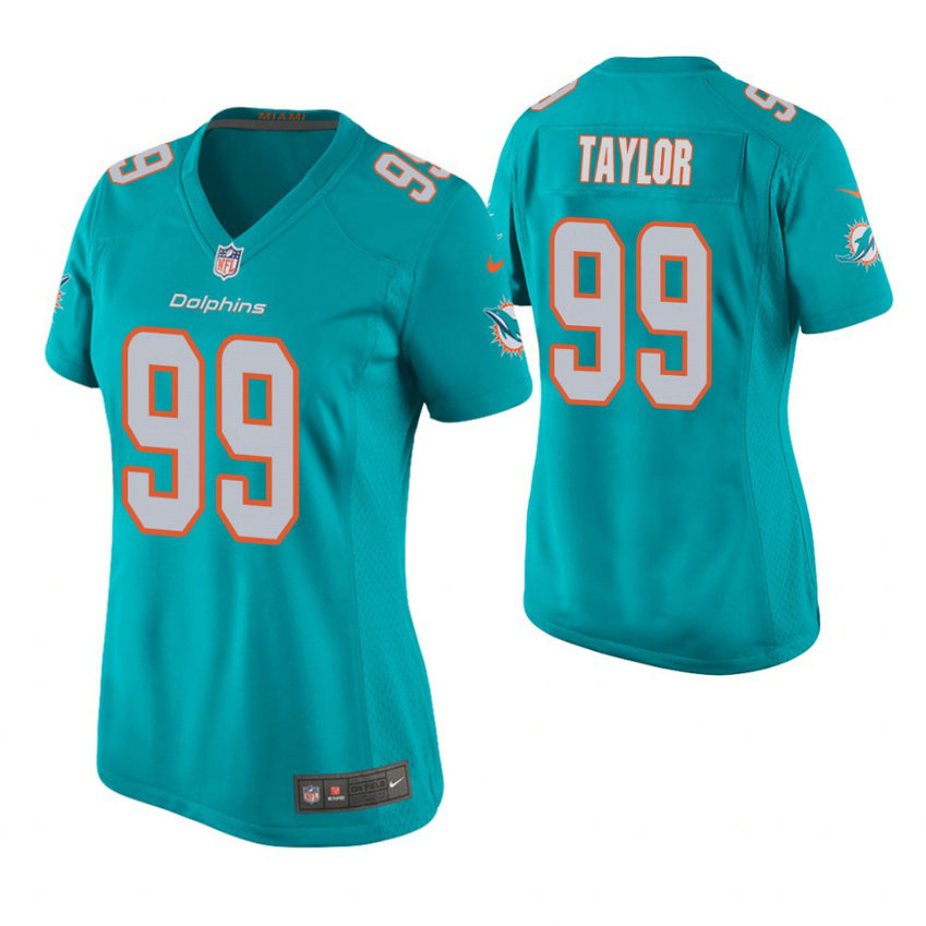 Women Miami Dolphins #99 Jason Taylor Aqua Game Jersey Women Miami Dolphins #99 Jason Taylor Aqua Game Jersey