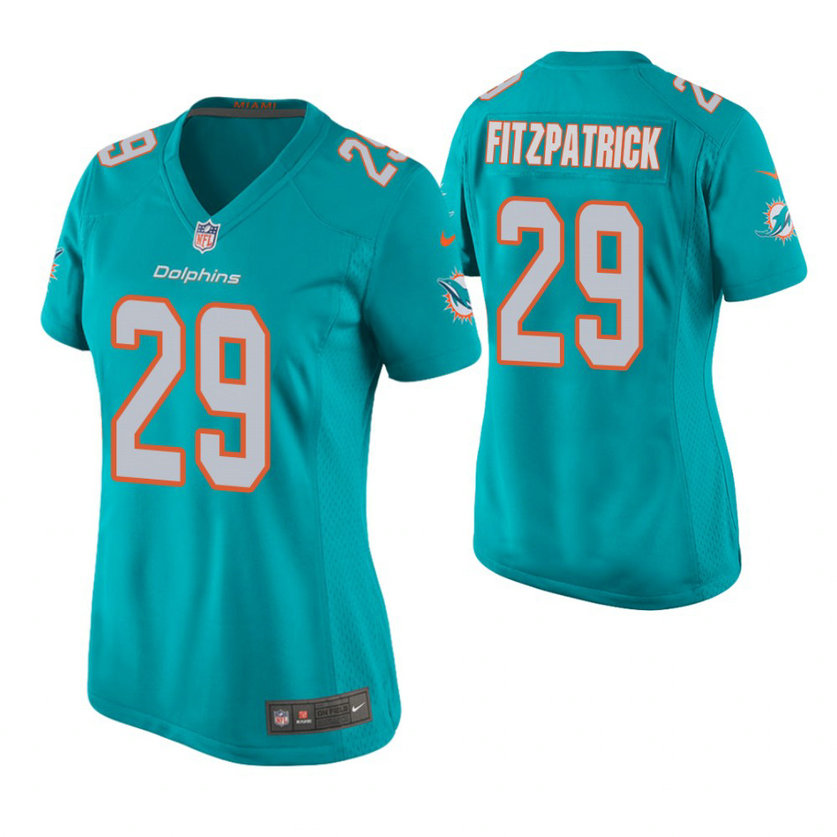 Women Miami Dolphins #29 Minkah Fitzpatrick Aqua Game Jersey Women Miami Dolphins #29 Minkah Fitzpatrick Aqua Game Jersey