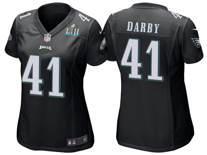 Women Philadelphia Eagles #41 Ronald Darby Black Super Bowl LII Bound Game Jersey Women Philadelphia Eagles #41 Ronald Darby Black Super Bowl LII Bound Game Jersey