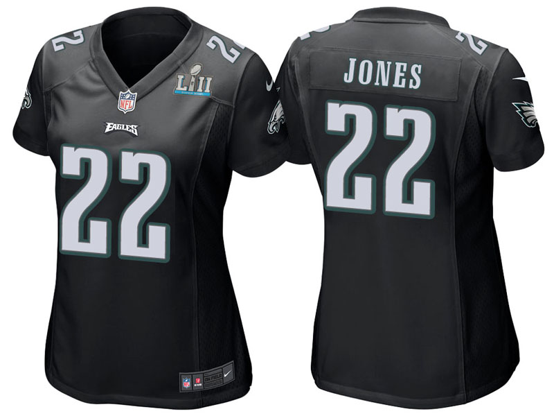 Women Philadelphia Eagles #22 Sidney Jones Black Super Bowl LII Bound Game Jersey Women Philadelphia Eagles #22 Sidney Jones Black Super Bowl LII Bound Game Jersey