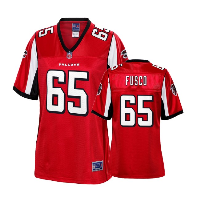 Women Atlanta Falcons #65 Brandon Fusco Red Player Jersey Women Atlanta Falcons #65 Brandon Fusco Red Player Jersey