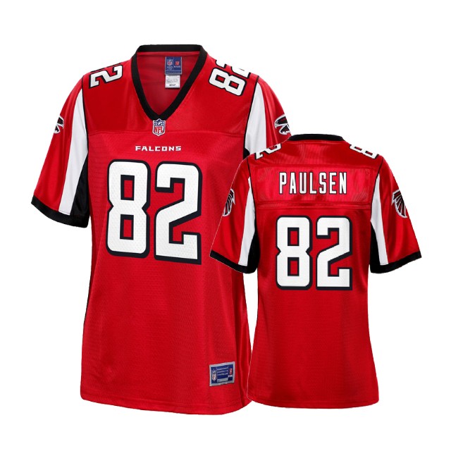 Women Atlanta Falcons #82 Logan Paulsen Red Player Jersey Women Atlanta Falcons #82 Logan Paulsen Red Player Jersey