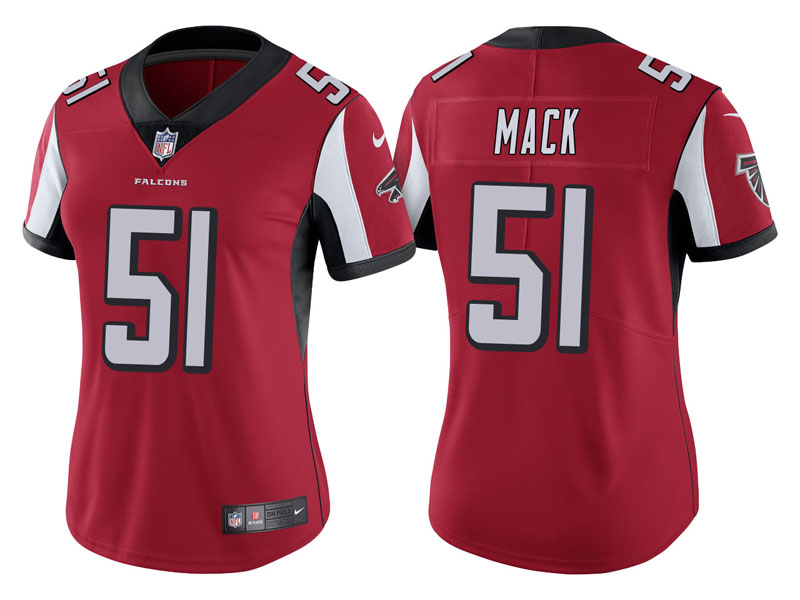 Women Atlanta Falcons #51 Alex Mack Red Vapor Untouchable Limited Jersey