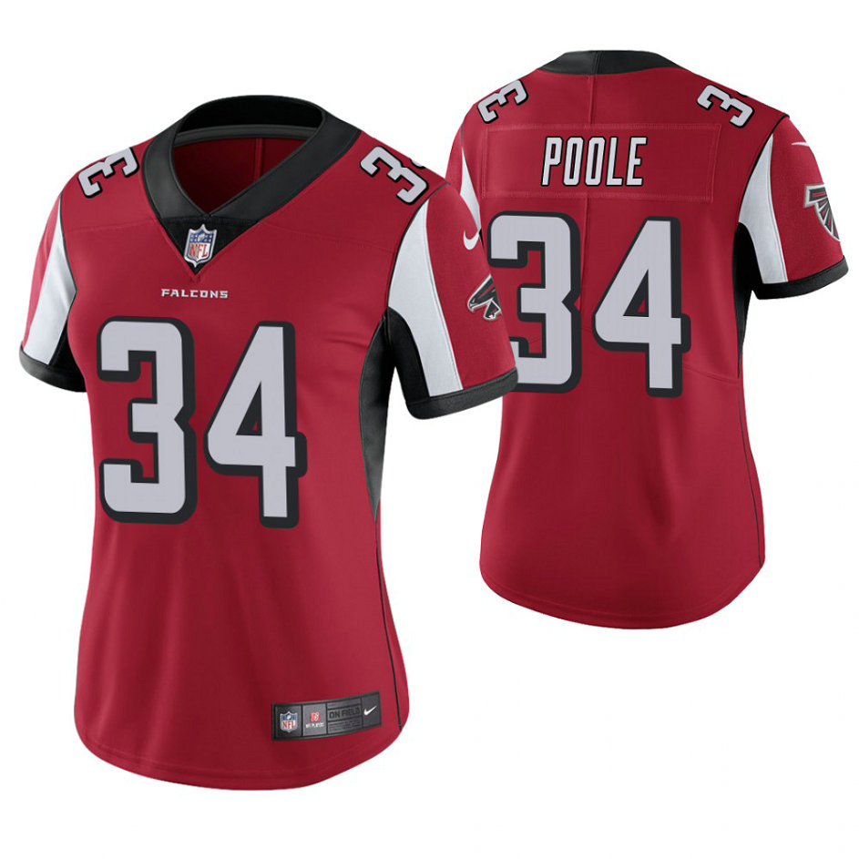 Women Atlanta Falcons #34 Brian Poole Red Game Jersey Women Atlanta Falcons #34 Brian Poole Red Game Jersey