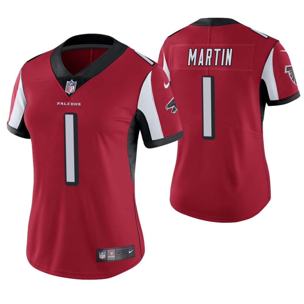 Women Atlanta Falcons #1 David Martin Red Game Jersey Women Atlanta Falcons #1 David Martin Red Game Jersey